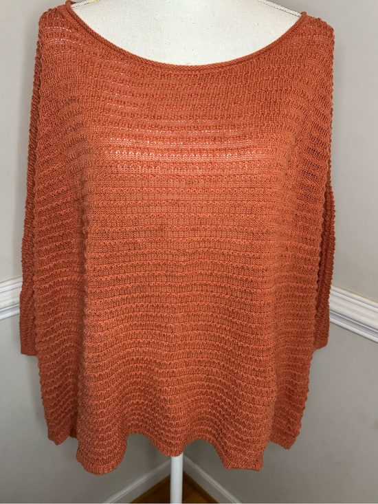 Anthropologie Sweaters - Anthropologie Rust Color Dolman Poncho Sweater Size M/L